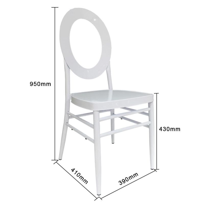 Round Back Wedding Event Party Used White Metal Chiavari Chair