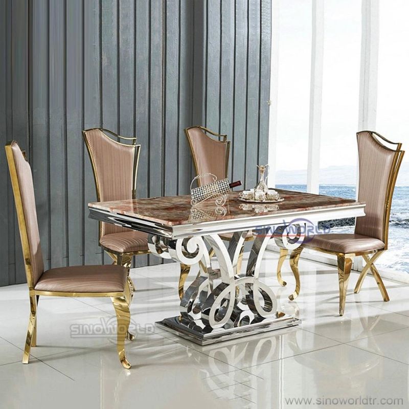 Rental Fancy S Wedding Restaurant Banquet Mirror Gold Stainless Steel Dining Table