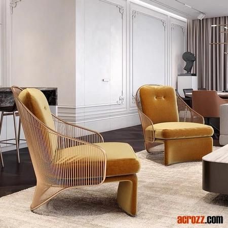 Original Luxury Design Brass Gold Copper Stainless Steel Colette Chair Lounge Sofa