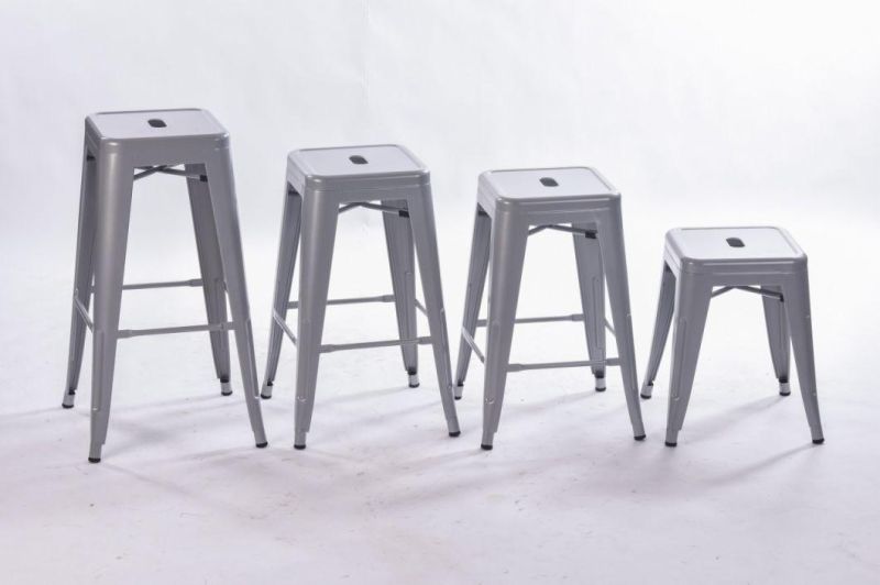 30 in High Metal Stool Backless Industrial Bar Stools Indoor-Outdoor Stackable