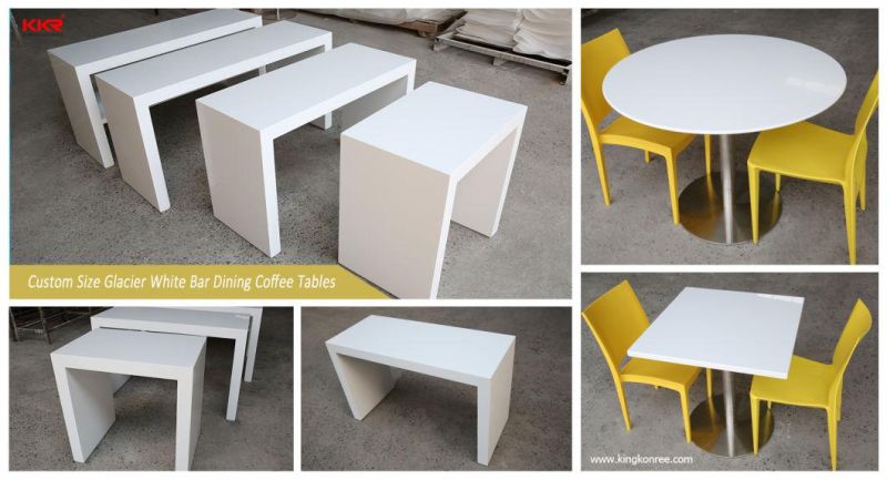 Cafeteria Restaurant Corian Solid Surface Dining Tables and Chairs