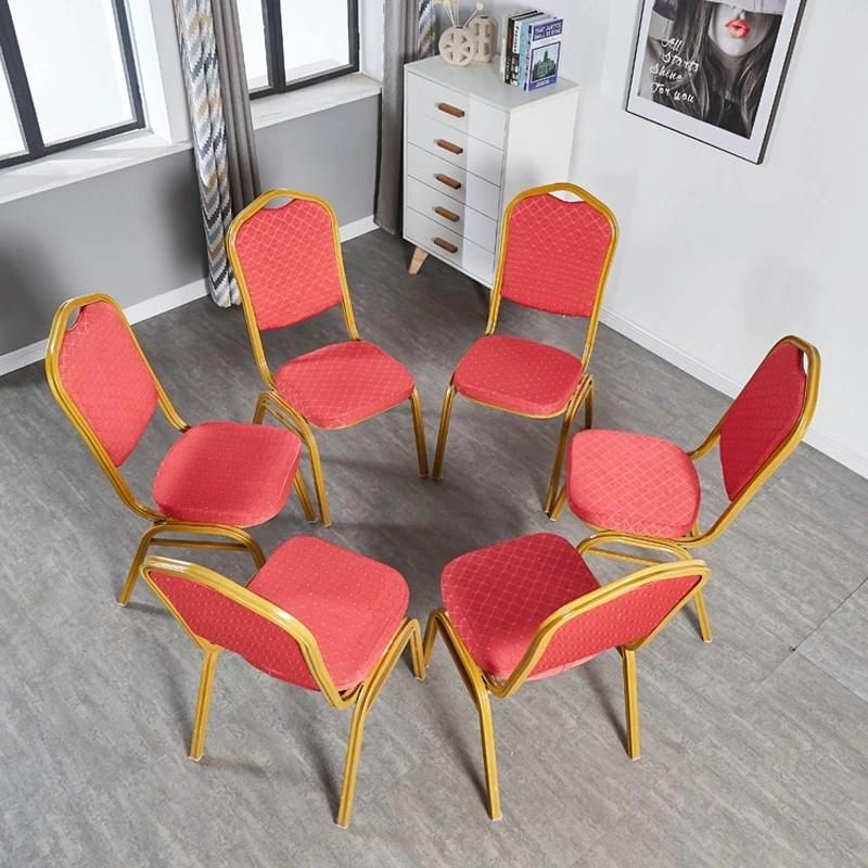 Modern Metal Restaurant Furniture Comfortable Stackable Wedding Dining Banquet Chair