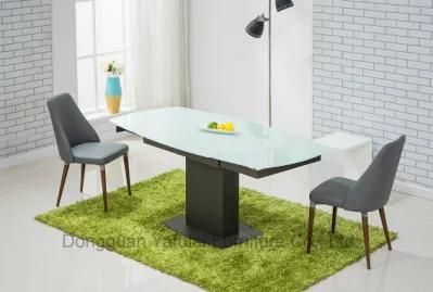 Modern Factory Extension White Glass Dining Table Set Furniture