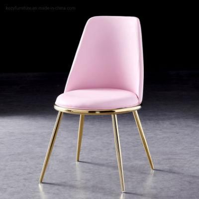 Modern Upholstered Seat Velvet Dining Chairs with Metal Legs