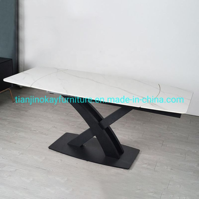 Dining Table and Chairs Stainless Steel Frame Luxury Dining Table Set Modern Marble Dining Room Table