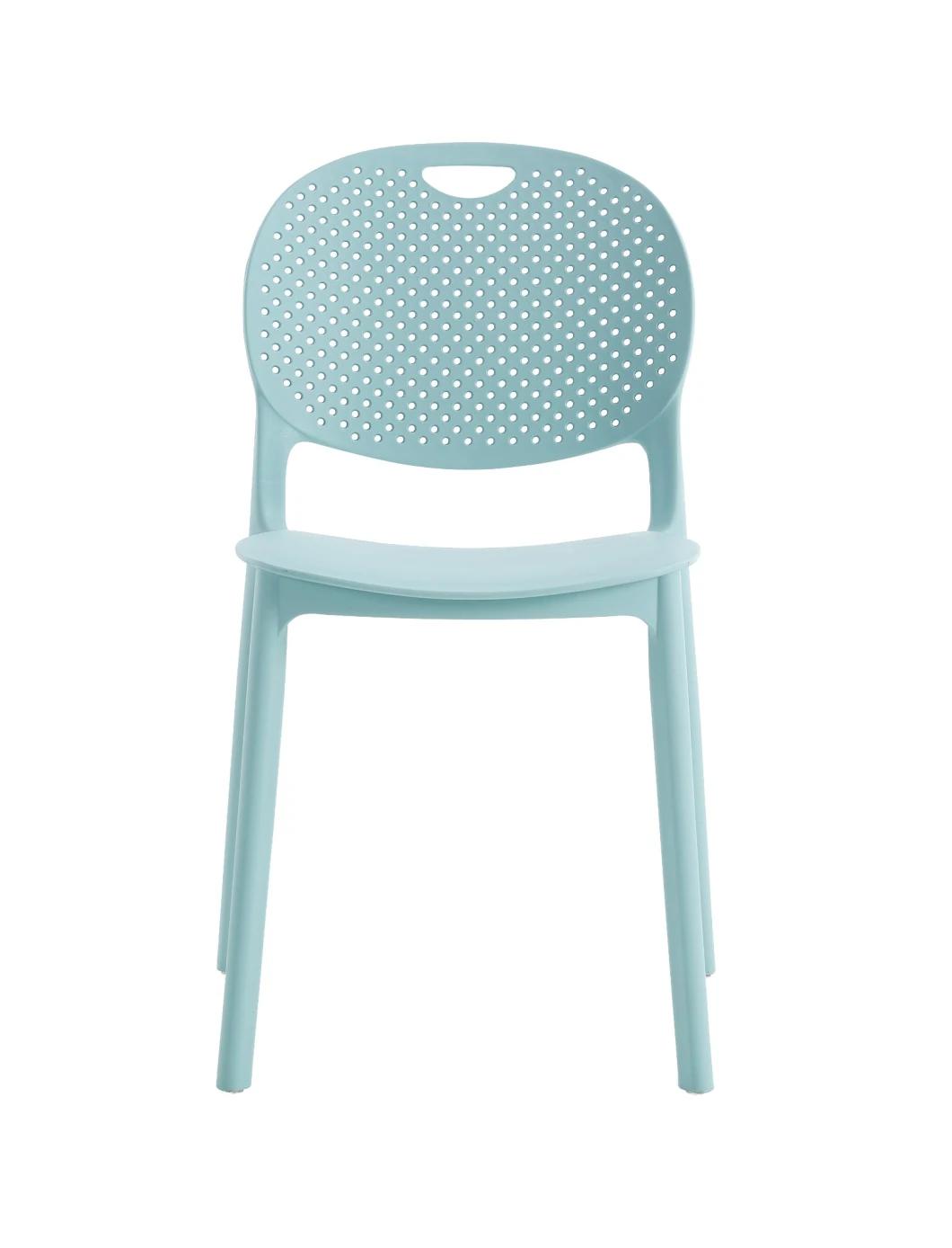 Modern Plastic Shell Arm Hollow out Chair for Living Bedroom Kitchen Dining Waiting Room, Concise Style Thicken Plastic Chair