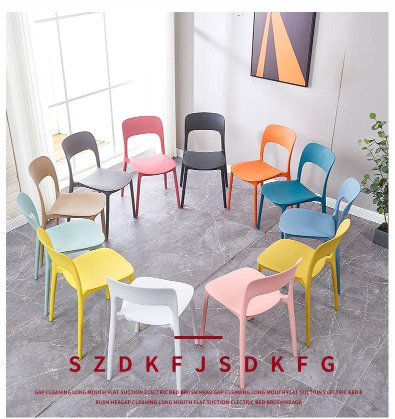 Colorful Armless High Back Beech Wood Legs Plastic Dining Chair