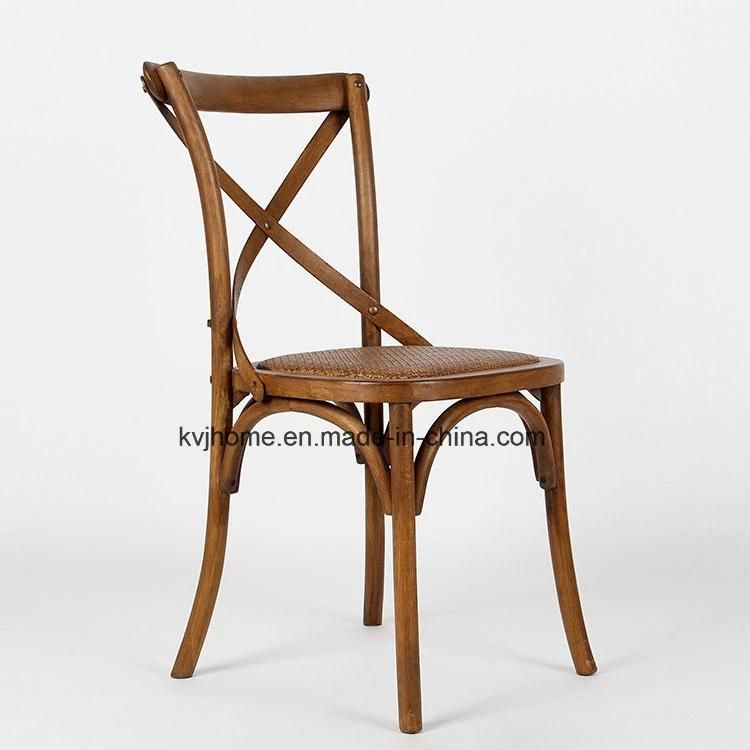 Rch-4001 Factory Price Antique X Cross Back Oak Wood Dining Chair (RCH-4001)