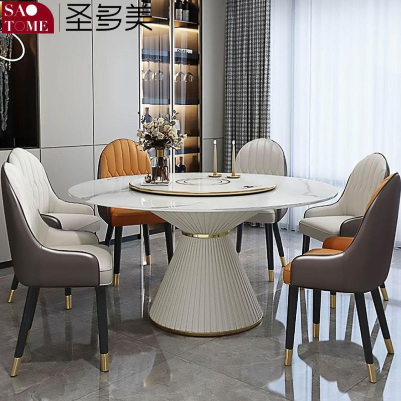 Stainless Steel + Carbon Rock Plate 4 Seater Extendable Dining Table