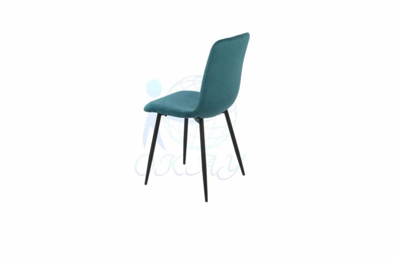 Okay Wholesale Nordic Velvet Modern Luxury Design Furniture Dining Room Chairs Dining Chairs with Metal Legs