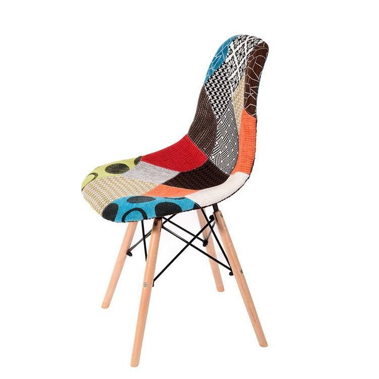 2021 Modern Design Cheap Home Furniture Dining Room Furniture Beech Wood Legs Colorful Fabric Dining Chair