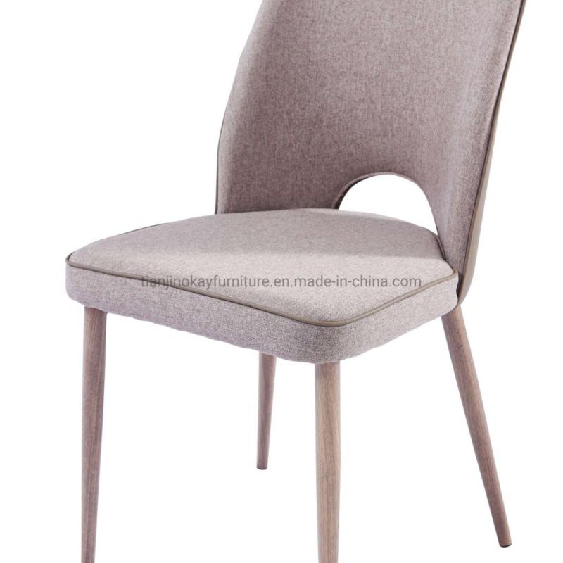 Chinese Modern Velvet Fabric Dining Chair Comfortable, Low Price Upholstered Z Dining Chairs with Metal Leg