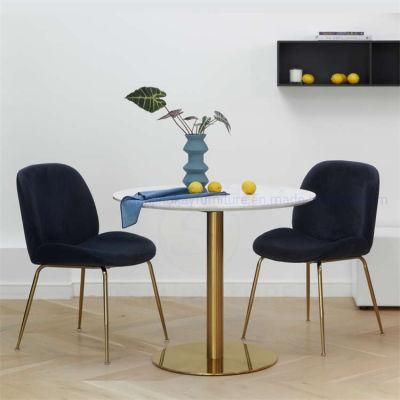 Dinning Room Furniture Restaurant Modern Design Green Upholstered Soft Fabric Velvet Dining Chairs with Powder Coated Legs