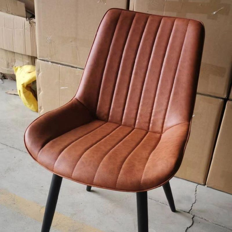 Wholesale Retro Accent Living Room PU Leather Dining Chairs