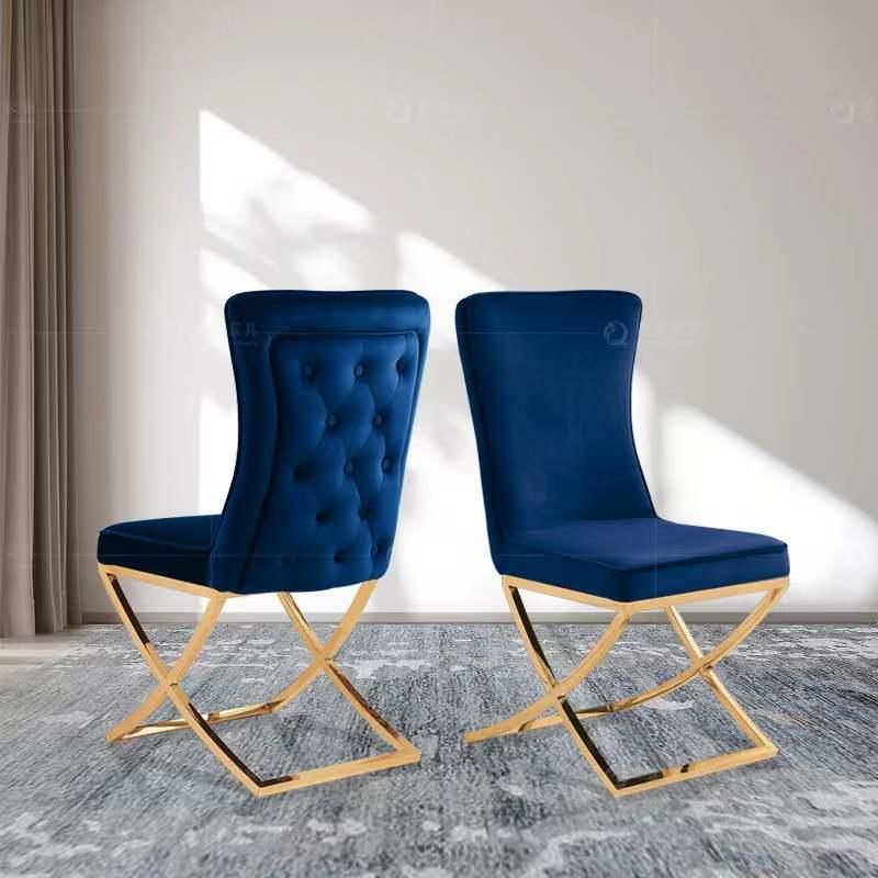 North American Minimalist Modern Style Hot Sale Low Price Flannel Leisure Restaurant Dining Chair for Wholesale