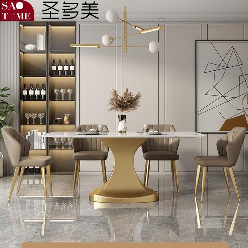 Modern Living Room Dining Room Furniture Titanium Base Dining Table