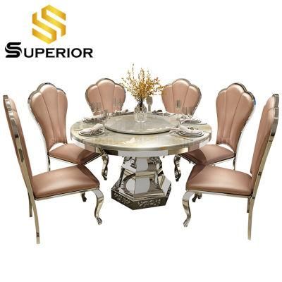 Top Quartz Stone Solid Surface Stone Material Round Dining Table