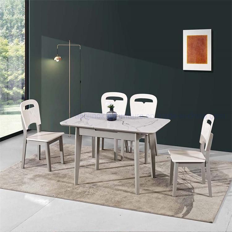 Furniture Marble Dining Table Set Restaurant Gold Metal Luxury Dining Table with 6 Chairs for Sale