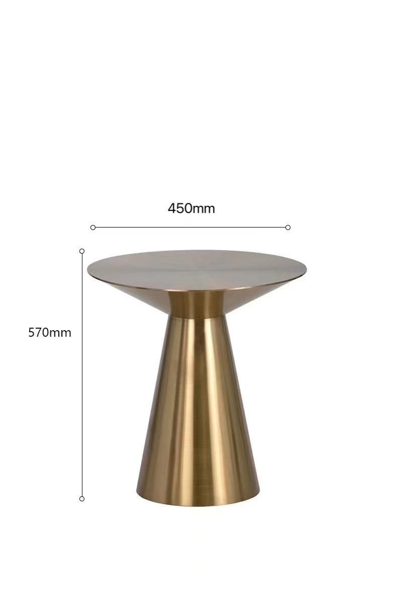 Modern Metal Furniture Round Titanium Stainless Steel Tea Table