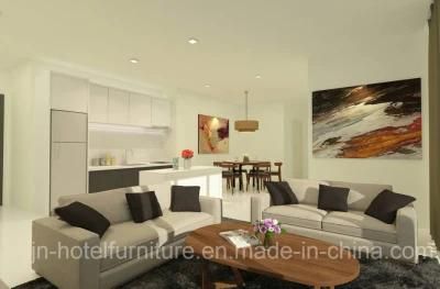Customized Wooden Fabric Sofa Set as Hotel Living Room Furniture (HPS-035)