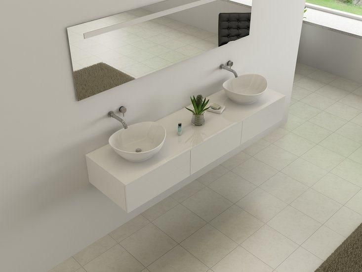 Modern Light Luxury Bathroom Cabinet Melamine Bathroom Vanity Cabinet with Mirror Ceramics Counter Top &Ceramics Basin