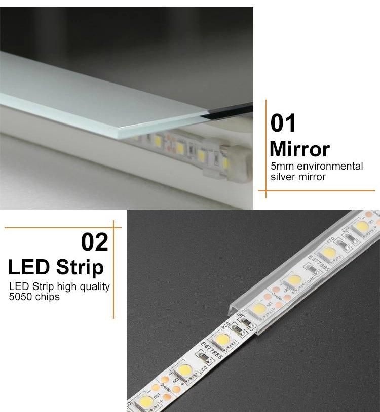 New Design Luxury Illuminated Bathroom LED Mirror Wholesale