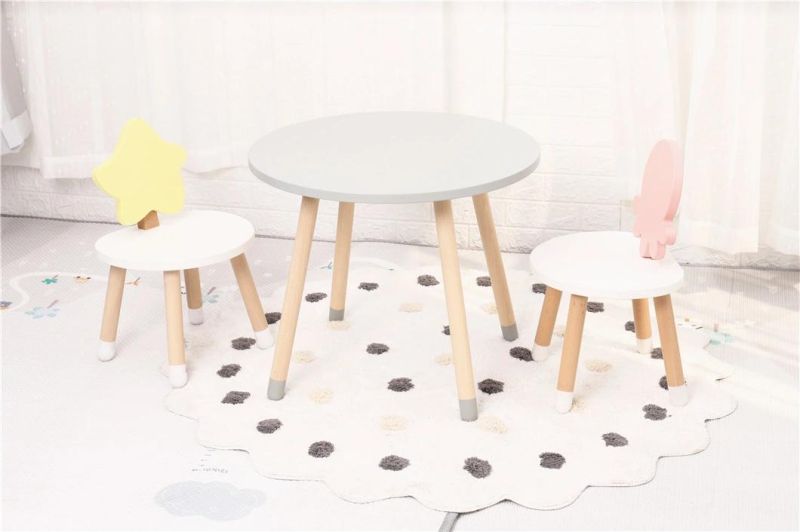 Wood Modern Children Table Simple Design Kids Study Table and Chair Set