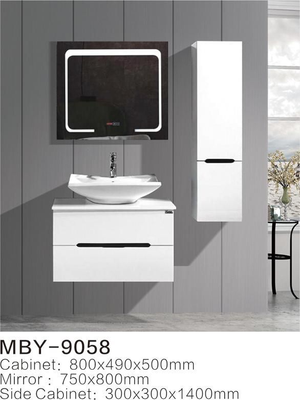 Hotel European Modern PVC Wall-Hung White Bathroom Vanity