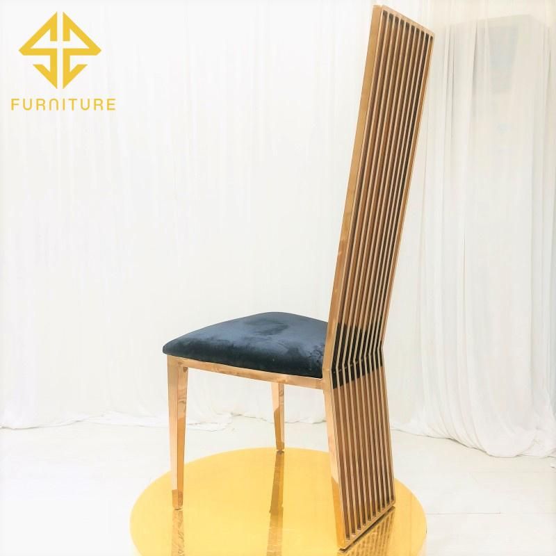 High End Stainless Steel Hotel Banquet High Back Event Dining Chair