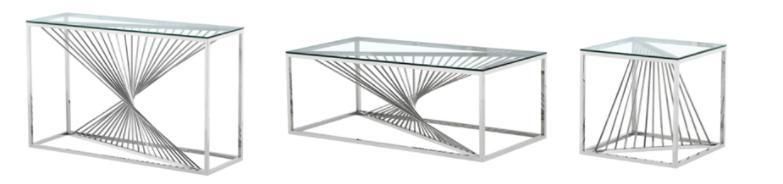 Mode Home Restaurant Banquet Furniture Coffee Table with Stainless Steel and Tempered Glass