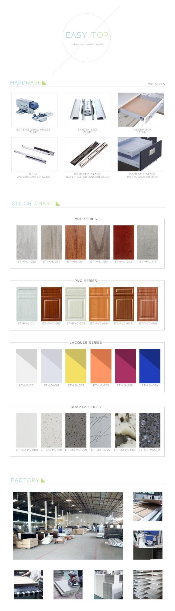 Customized Project Europe Style Frameless Melamine Tailor-Made Kitchen Cabinets