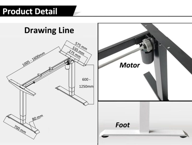 Wholesale Portable Metal Ergonomic Height Adjustable Standing Desk