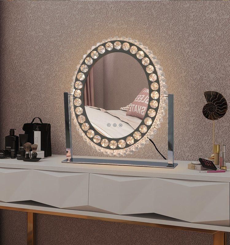 Crystal LED Makeup Vanity Mirror with Lights Dimmable and Touch