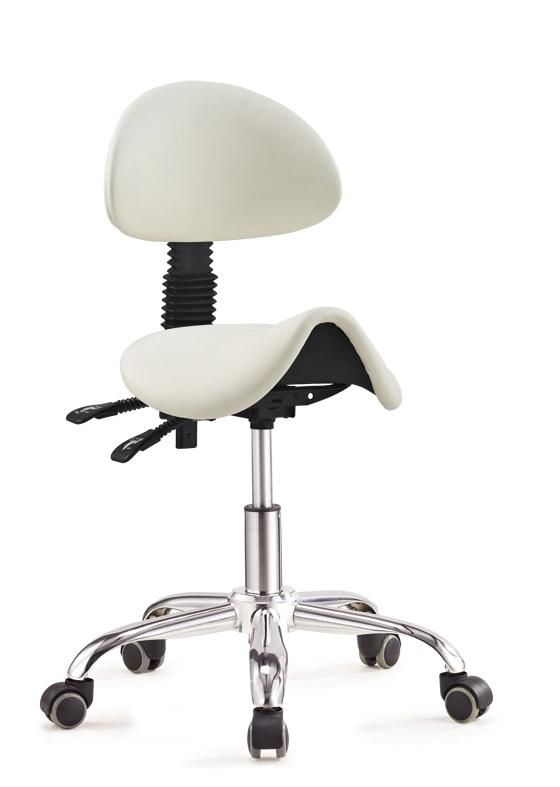 Ergonomic Saddle Stool Rolling Adjustable Height Clinic Medical Chair