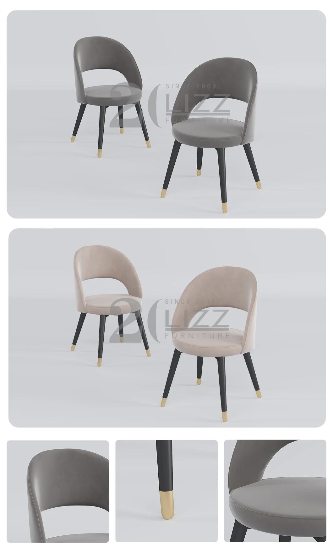 Wholesale High End Wooden Home Furniture Modern Velvet Fabric Bar Chair with Stainless Steel Legs