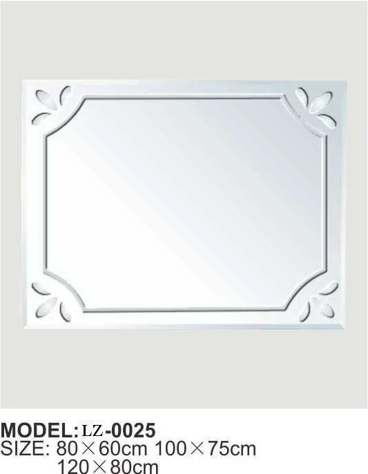 High Quality Simple Carving Pattern Rectangular Silver Bathroom Mirror