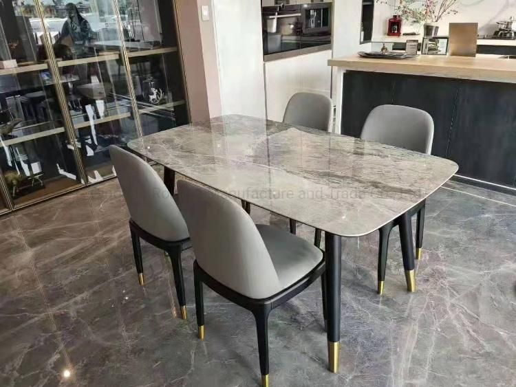 Wholesale Nordic Marble Top Rectangular Light Luxury Rock Plate Dining Room Set Modern Simple Dining Table