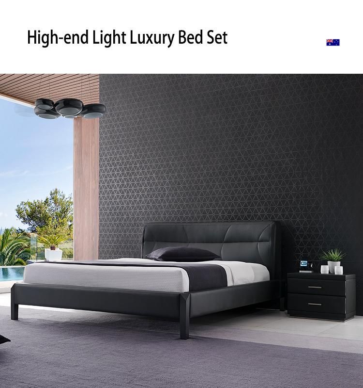 Foshan Factory Italian Leather Bed Furniture Hotel Bed Bedroom Furniture Beds King Bed Gc1710