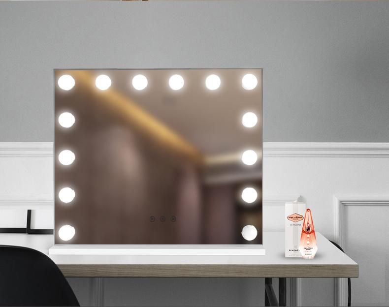 Dimmable Brightness High Definition LED Bathroom Mirror Hollywood Mirror for Makeup