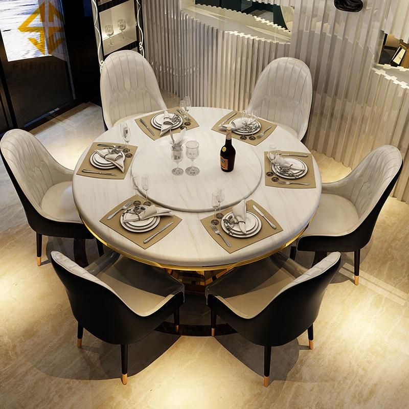 2021 New Stainless Steel Table with Marble Top for Home Hotel Dining Room