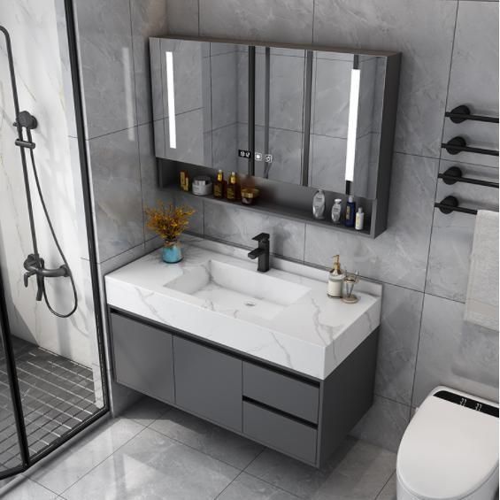 Light Luxury Bathroom Cabinet Combination Wash Face Sink Rock Board All Basin Modern Simple Toilet Wash Set