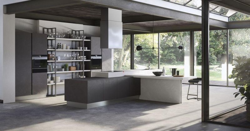 Matte Grey Kitchen Cabinet Modern Bottom Cabinet Wall Cabinet