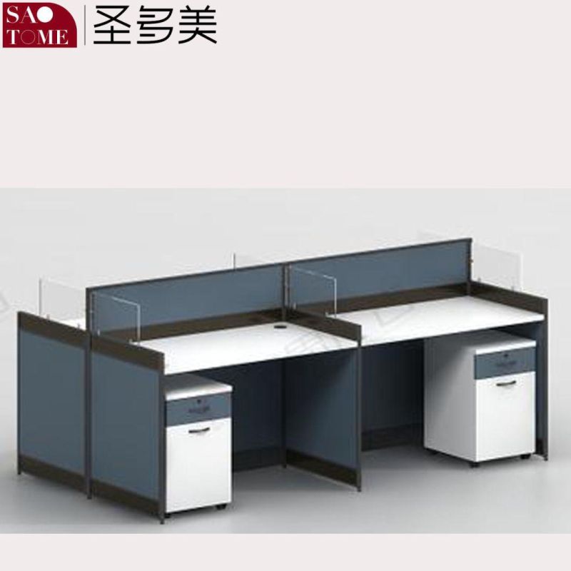 Office Furniture B50 Two-Person Card Position with Movable Cabinet Office Desk