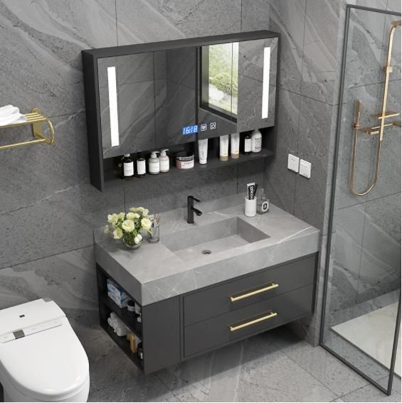 Rock Board Bathroom Cabinet Combination Modern Simple Light Luxury Wash Basin Washbasin Integrated Net Red Toilet Wash Countertop