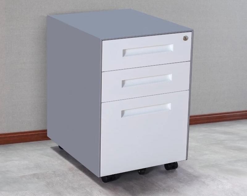 Factory Direct Supply Modern Office Furniture 3 Drawers Easy Moving Mobile Filing Cabinet