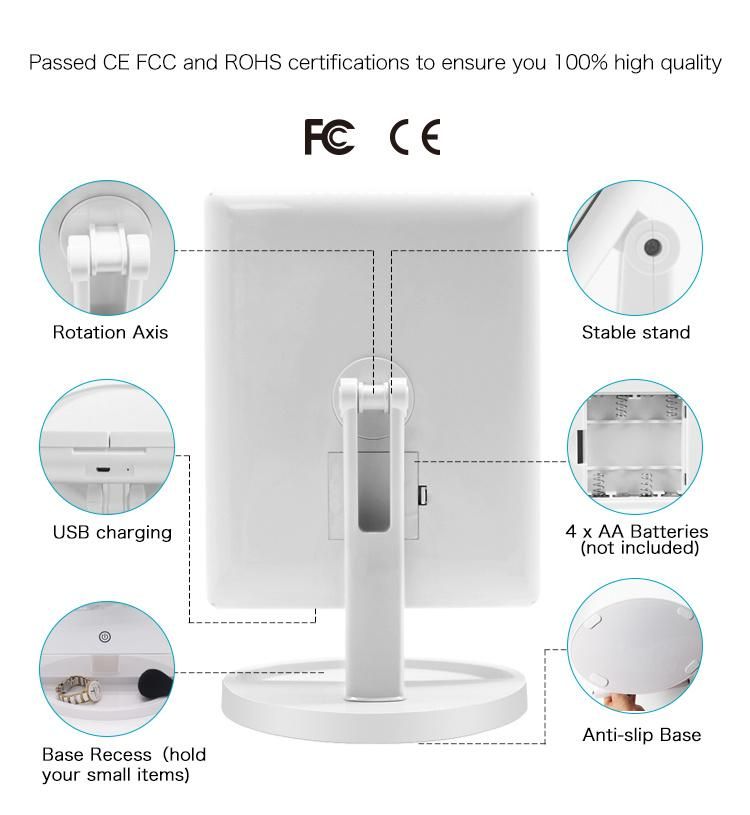 Trifold Makeup Mirror with Storage Box