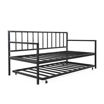 2022 New Factory Wholesale Modern Metal Iron Steel Wronght Trundle Day Bed Daybed