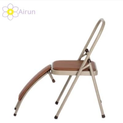 Yoga Chair Auxiliary Tool Wholesale Backless Metal Iyengar Yoga Folding Steel Chair