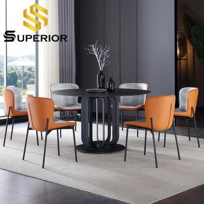 Modern Metal Slate Top 1.8m Size Dining Table for Apartment Furniture