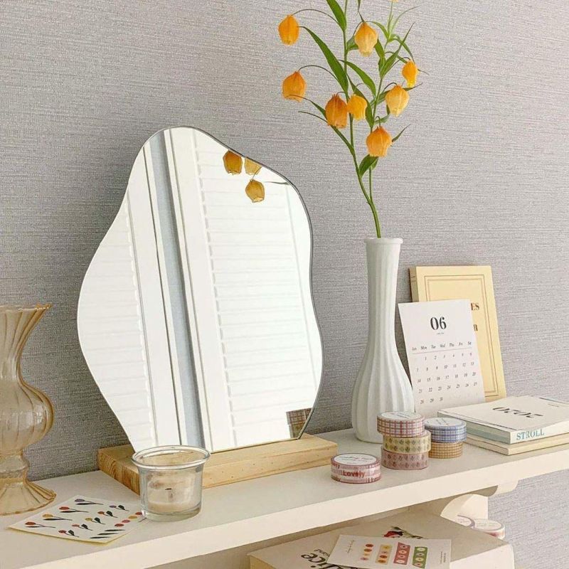 Round Durable Fashion Bathroom Marble Vanity Mirrors for Bedroom Entryway